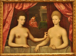 Gabrielle d'Estrées and One of Her Sisters (c. 1595), Gabrielle d'Estrées