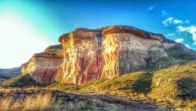 Another HDR experiment, the golden light on the left of the cliff face is from the setting sun
